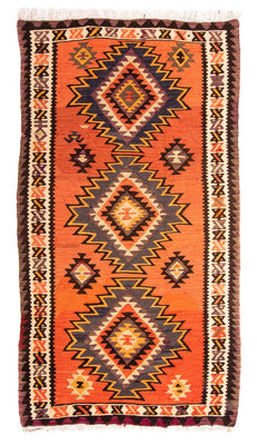 Tapis Kelim - Vieux - 260 x 130 cm - multicolore