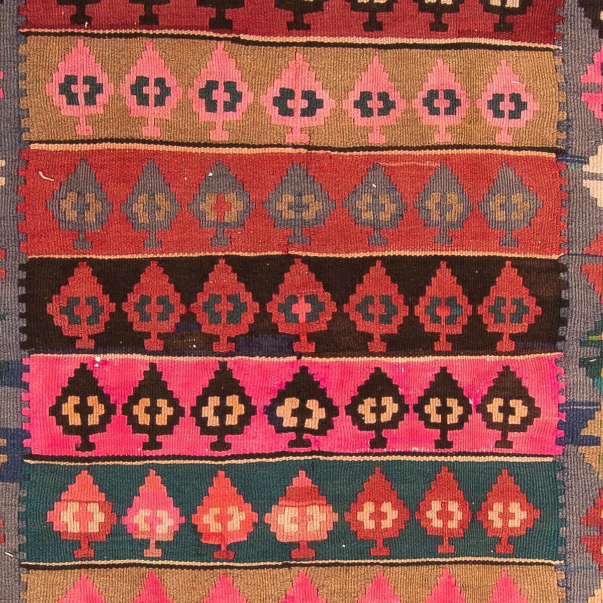 Tapis de couloir Tapis Kelim - Vieux - 350 x 140 cm - multicolore