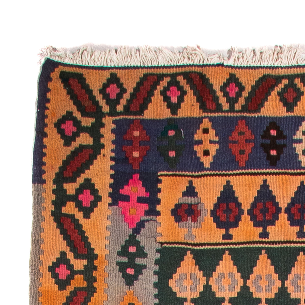 Tapis de couloir Tapis Kelim - Vieux - 350 x 140 cm - multicolore