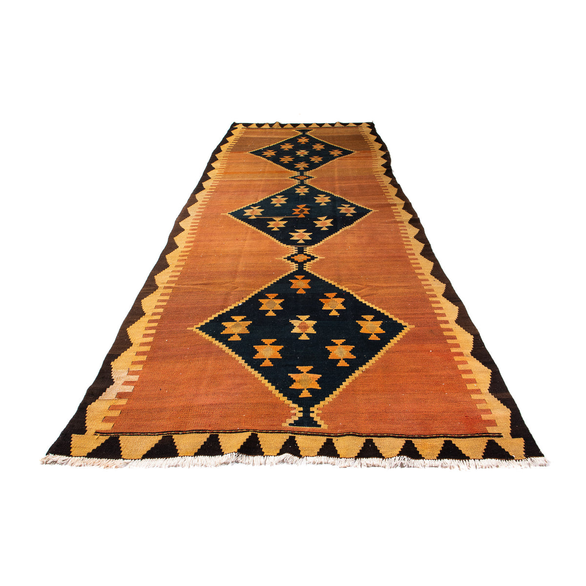 Tapis de couloir Tapis Kelim - Vieux - 375 x 124 cm - multicolore