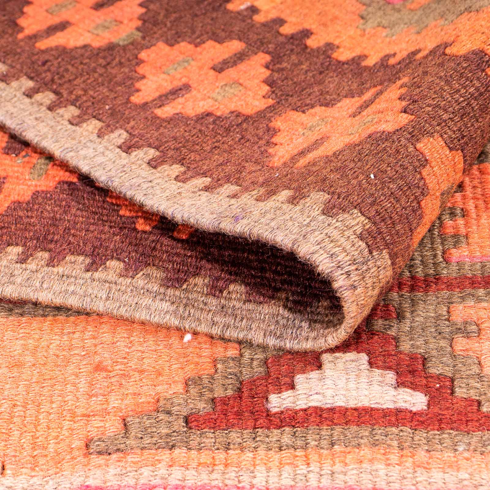 Tapis de couloir Tapis Kelim - Vieux - 320 x 145 cm - multicolore