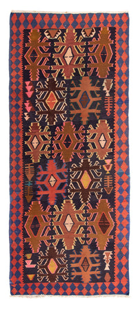 Tapis de couloir Tapis Kelim - Vieux - 300 x 135 cm - multicolore