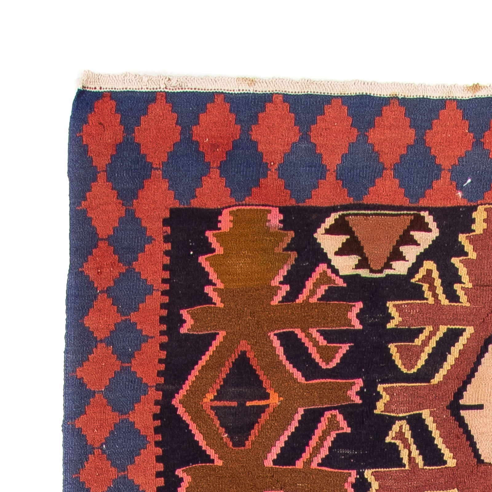 Tapis de couloir Tapis Kelim - Vieux - 300 x 135 cm - multicolore