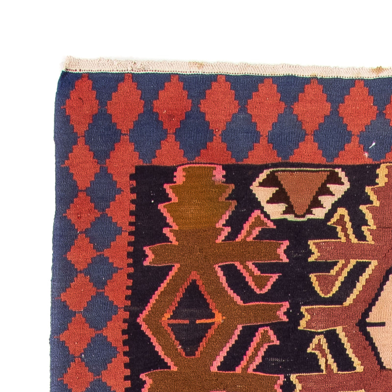 Tapis de couloir Tapis Kelim - Vieux - 300 x 135 cm - multicolore