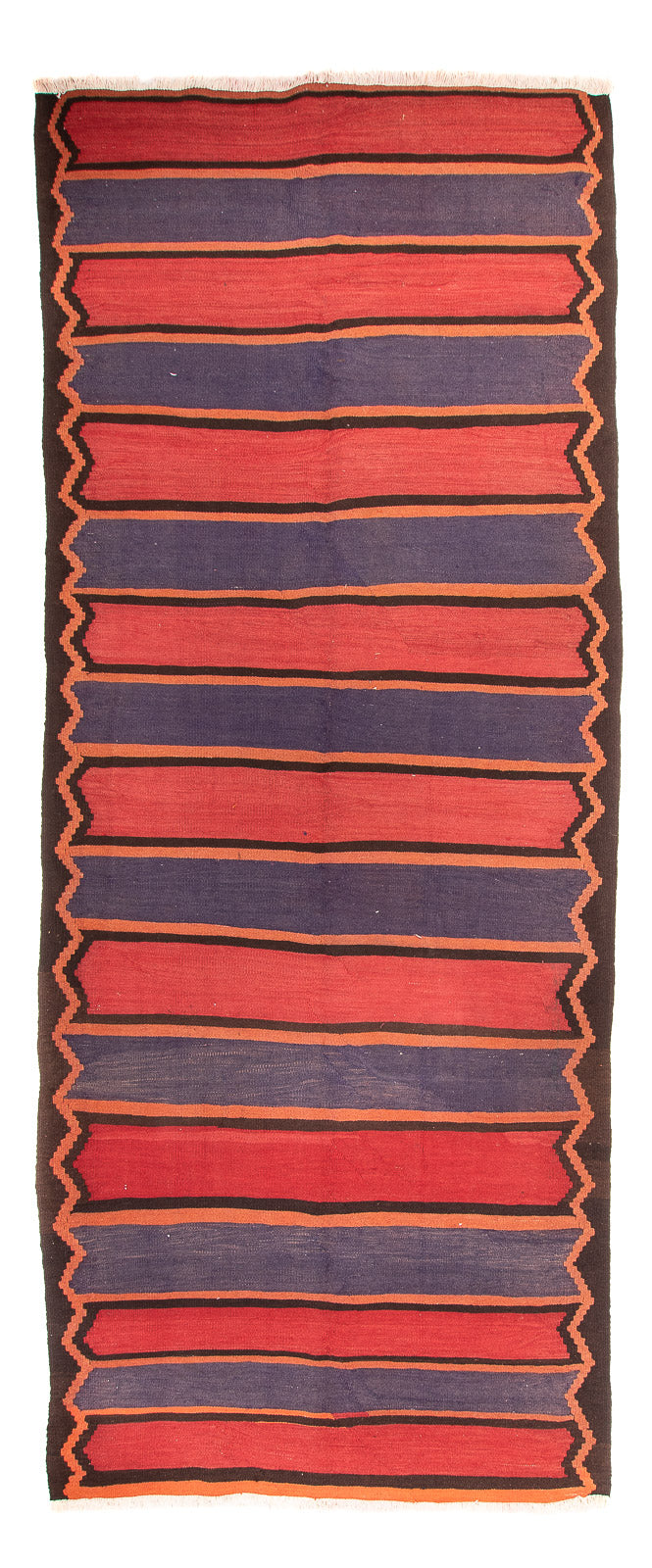 Tapis de couloir Tapis Kelim - Vieux - 385 x 155 cm - marron