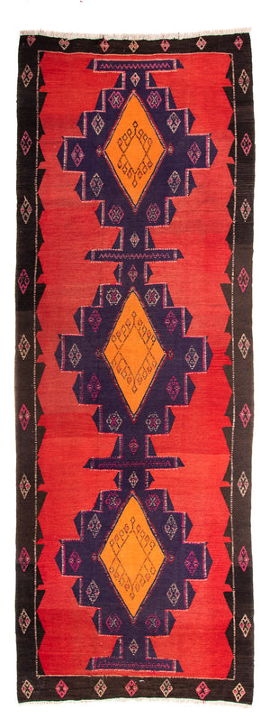 Tapis de couloir Tapis Kelim - Vieux - 385 x 150 cm - multicolore
