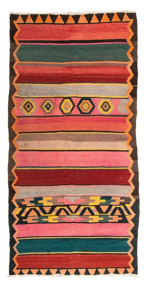 Tapis de couloir Tapis Kelim - Vieux - 250 x 120 cm - multicolore