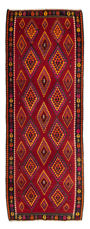 Tapis de couloir Tapis Kelim - Vieux - 380 x 144 cm - multicolore