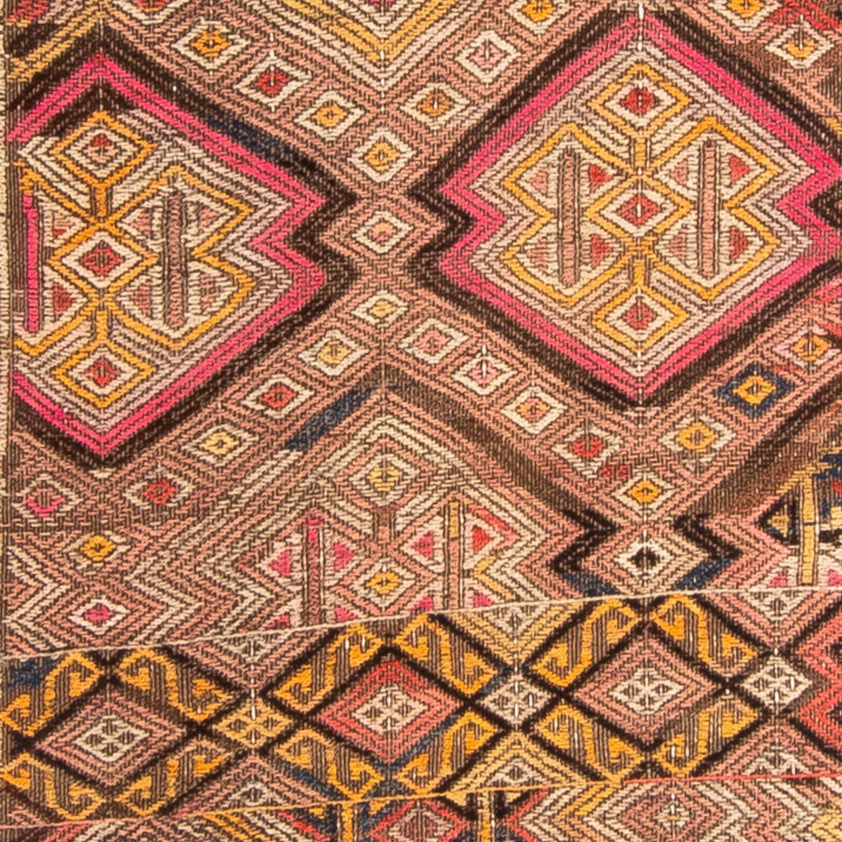 Tapis de couloir Tapis Kelim - Vieux - 356 x 152 cm - multicolore