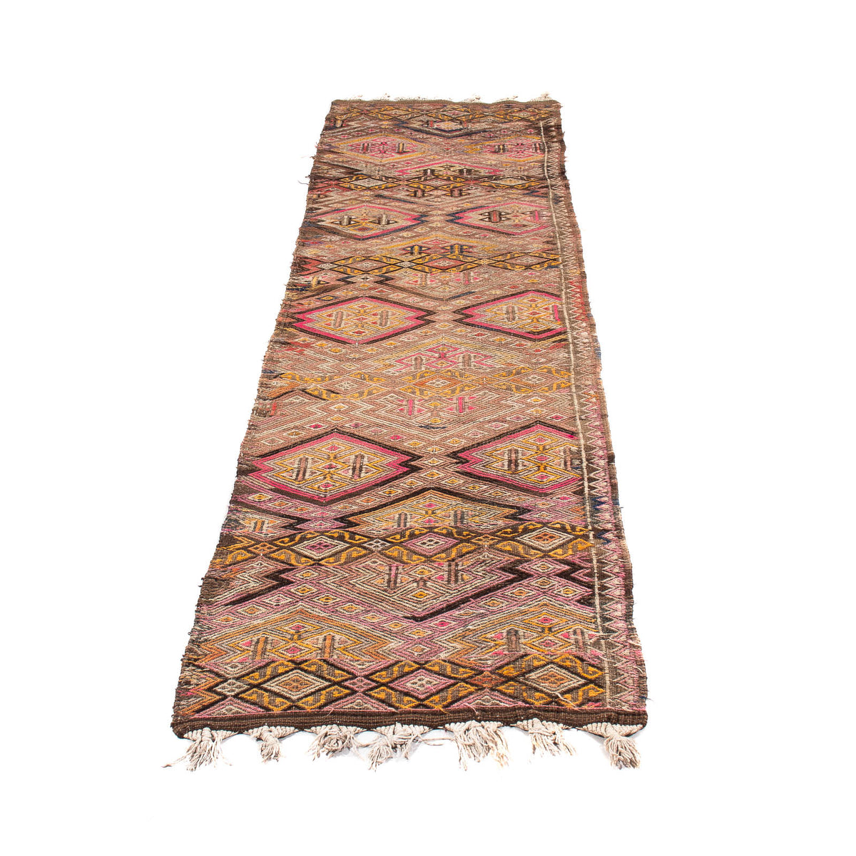 Tapis de couloir Tapis Kelim - Vieux - 356 x 152 cm - multicolore