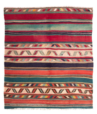 Tapis Kelim - Vieux - 204 x 184 cm - multicolore