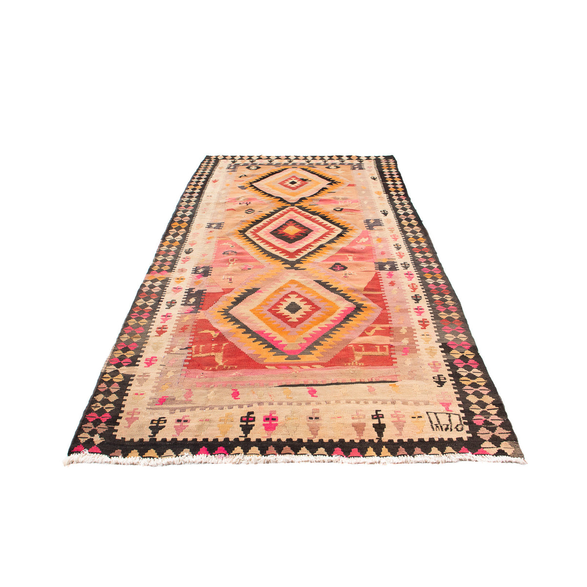 Tapis de couloir Tapis Kelim - Vieux - 275 x 150 cm - multicolore