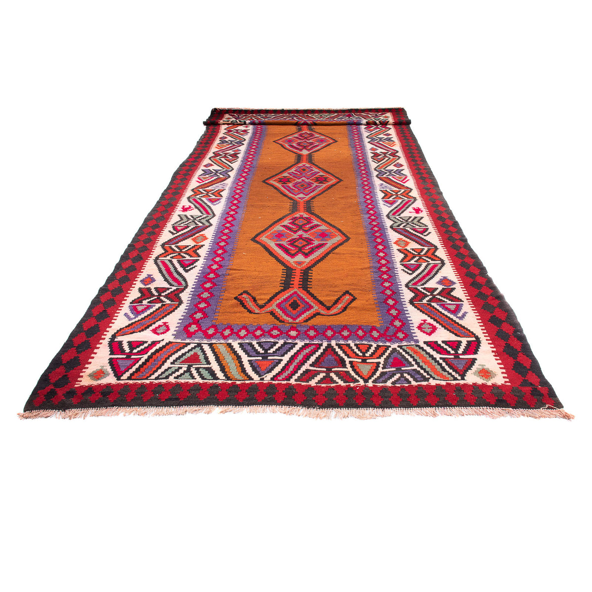 Tapis de couloir Tapis Kelim - Vieux - 520 x 185 cm - marron