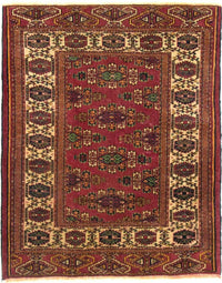 Tapis afghan - Boukhara - 106 x 94 cm - rouge