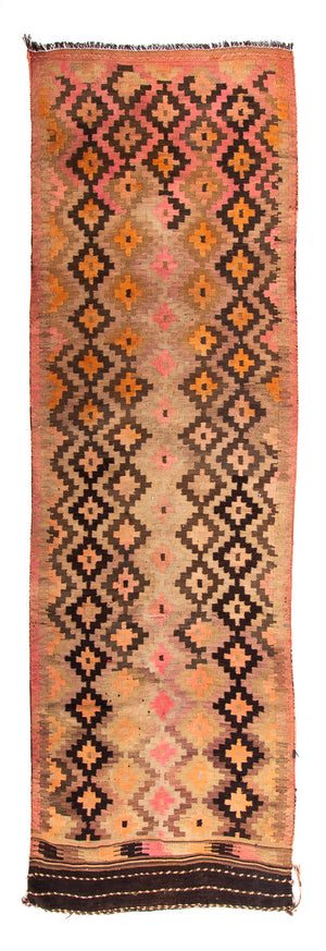 Tapis de couloir Tapis Kelim - Vieux - 350 x 120 cm - multicolore