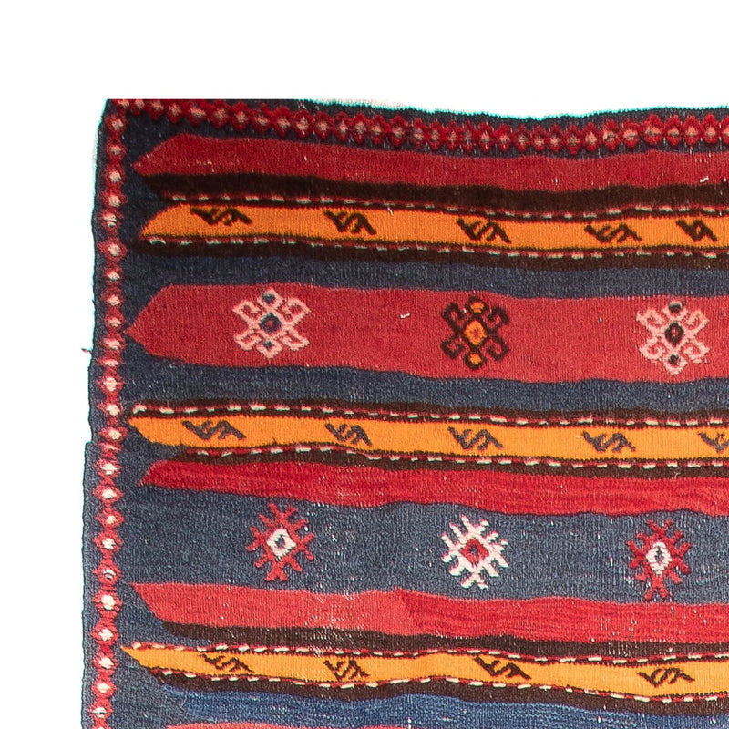 Tapis de couloir Tapis Kelim - Vieux - 420 x 160 cm - bleu foncé