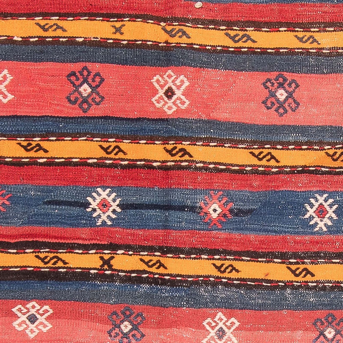 Tapis de couloir Tapis Kelim - Vieux - 420 x 160 cm - bleu foncé