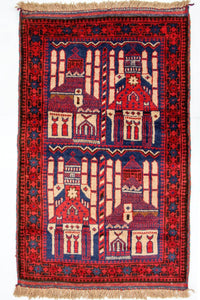 Tapis Belutsch - 145 x 87 cm - multicolore