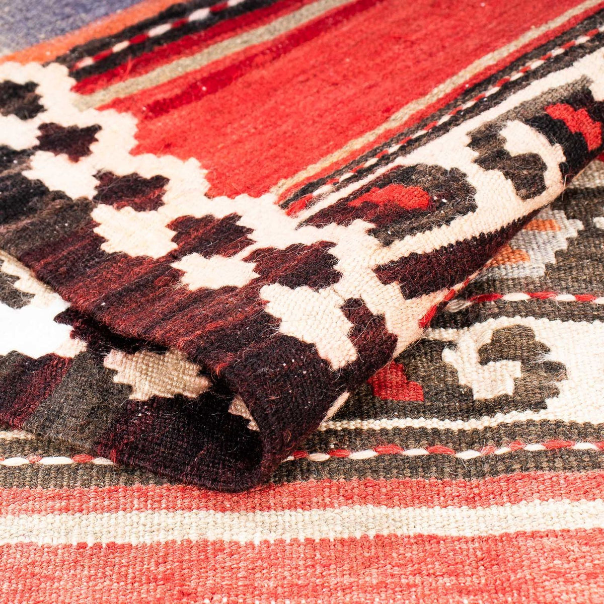 Tapis de couloir Tapis Kelim - Vieux - 310 x 140 cm - multicolore