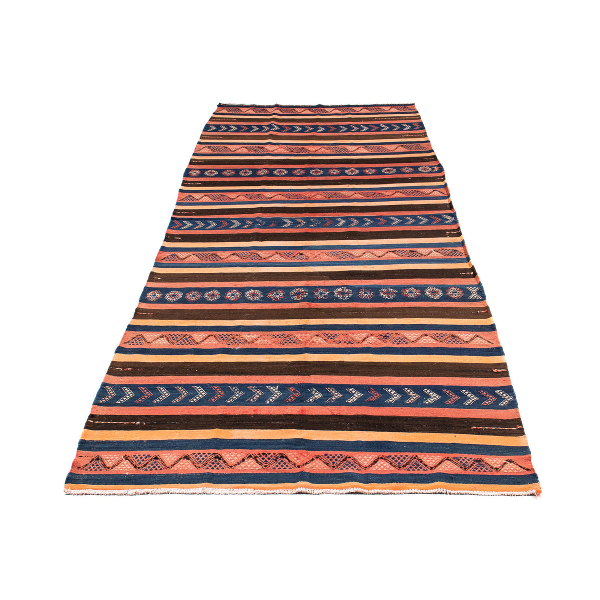 Tapis de couloir Tapis Kelim - Vieux - 345 x 130 cm - multicolore