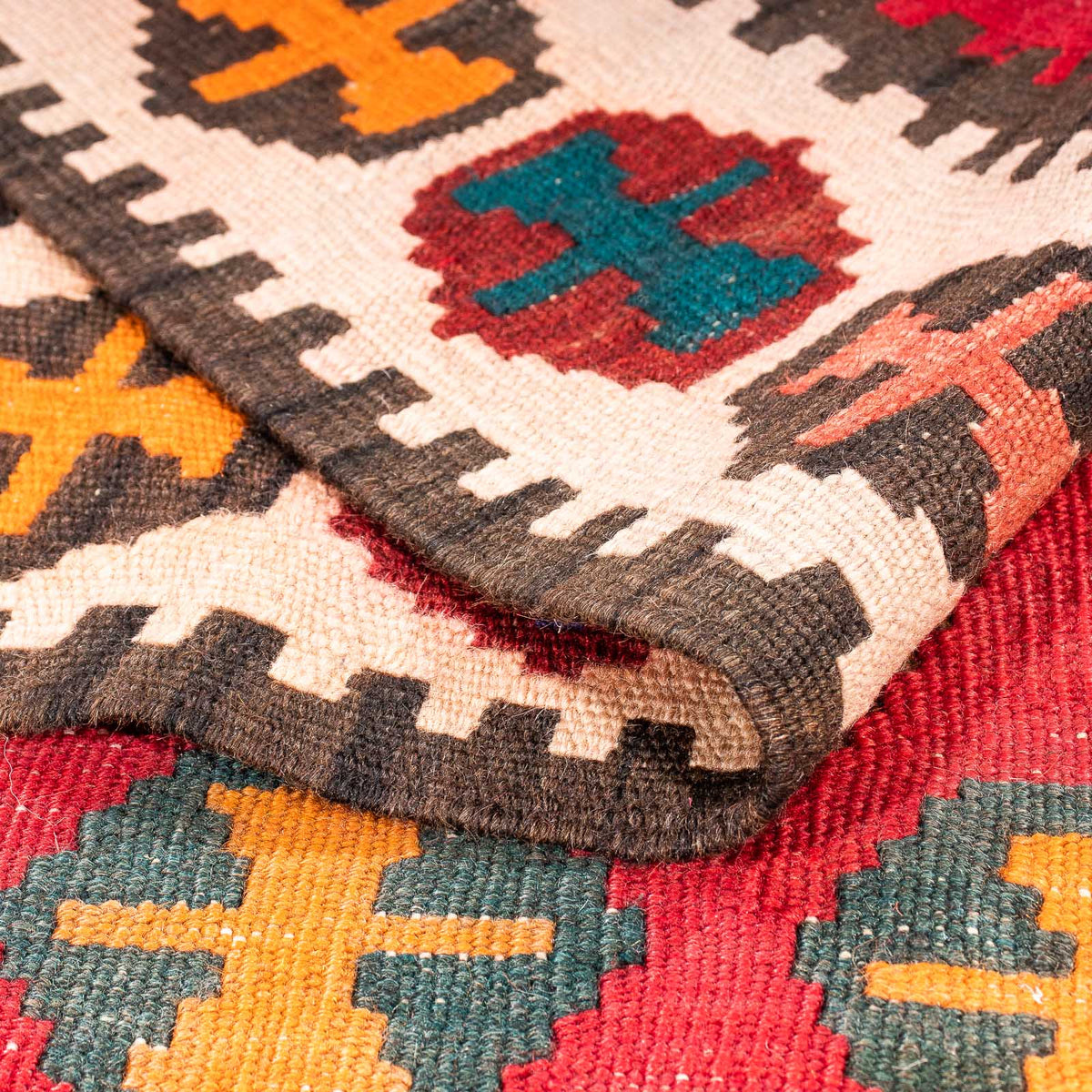 Tapis de couloir Tapis Kelim - Vieux - 323 x 167 cm - multicolore