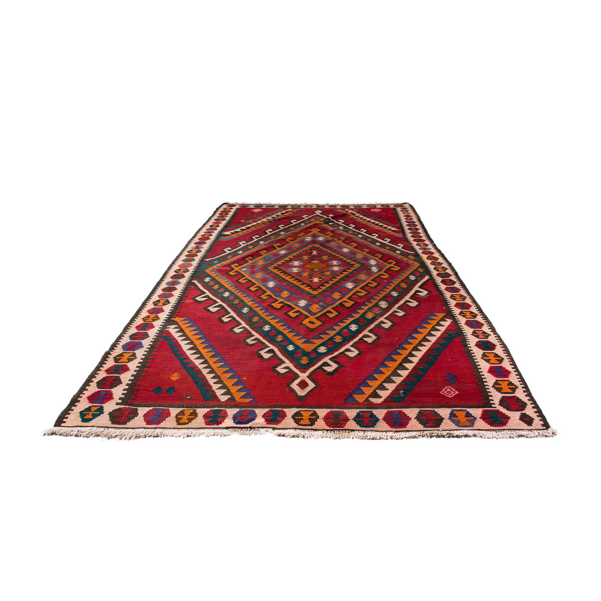 Tapis de couloir Tapis Kelim - Vieux - 323 x 167 cm - multicolore