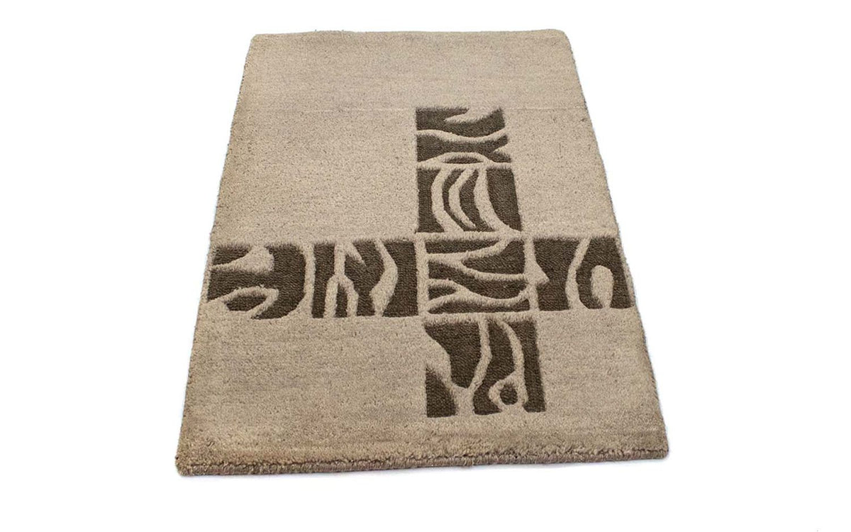 Tapis Gabbeh - Indus - 90 x 60 cm - gris