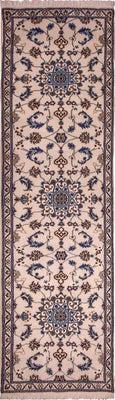 Tapis de couloir Tapis persan - Nain - Royal - 290 x 85 cm - beige