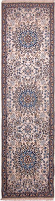 Tapis de couloir Tapis persan - Nain - Royal - 295 x 81 cm - beige