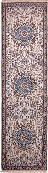 Tapis de couloir Tapis persan - Nain - Royal - 295 x 81 cm - beige