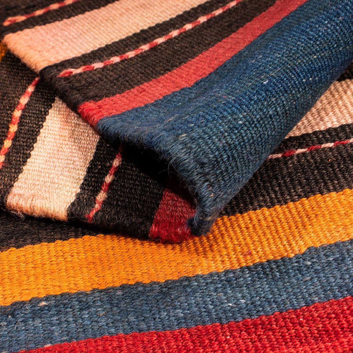 Tapis Kelim - Vieux - 200 x 165 cm - multicolore