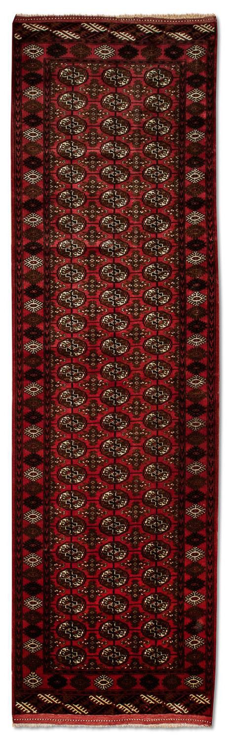 Tapis de couloir Tapis afghan - Boukhara - 288 x 85 cm - rouge
