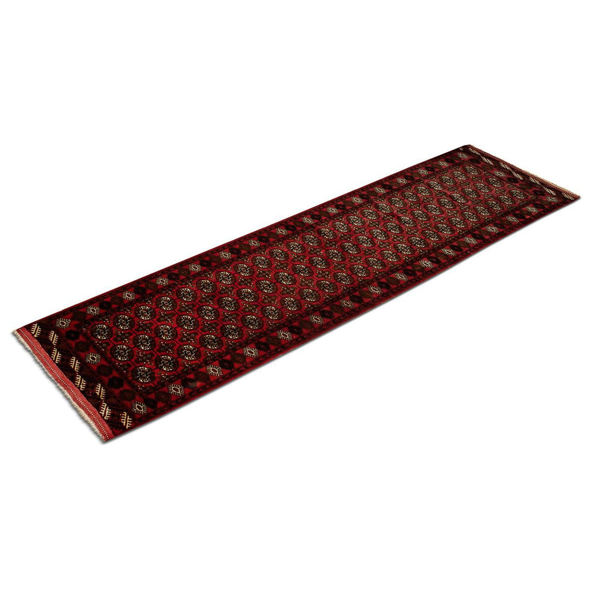 Tapis de couloir Tapis afghan - Boukhara - 288 x 85 cm - rouge