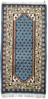 Tapis oriental - 160 x 90 cm - bleu clair
