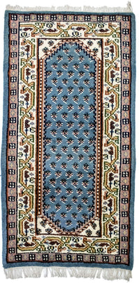 Tapis oriental - 160 x 90 cm - bleu clair