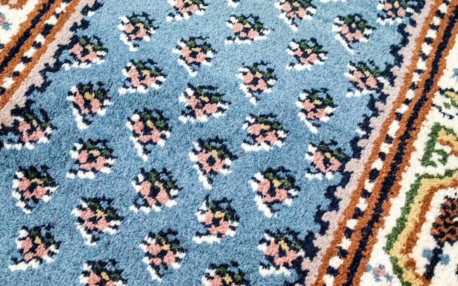 Tapis oriental - 160 x 90 cm - bleu clair