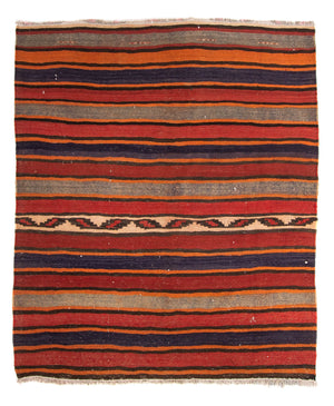 Tapis Kelim - Vieux carré  - 185 x 160 cm - multicolore