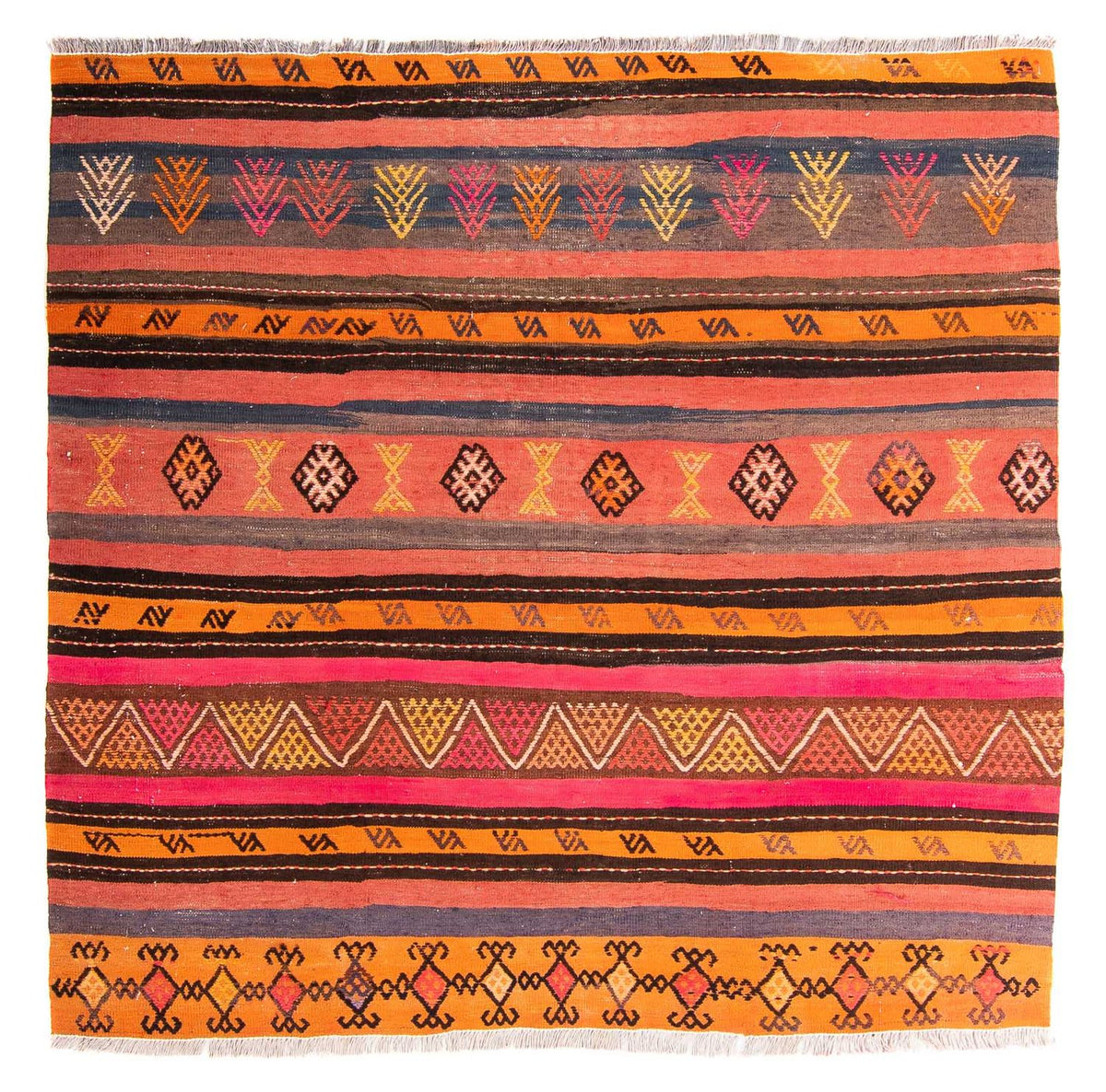 Tapis Kelim - Vieux - 150 x 135 cm - multicolore