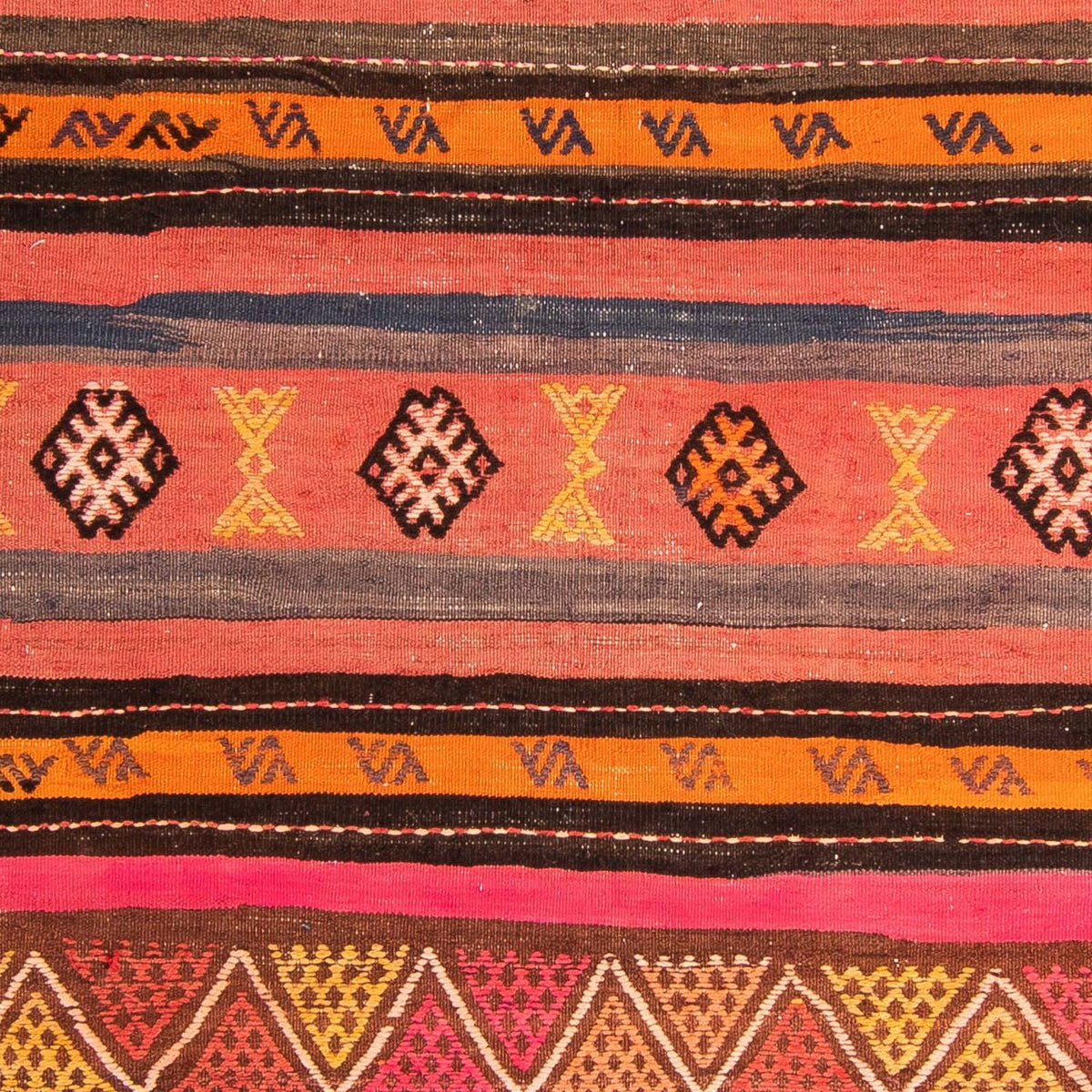 Tapis Kelim - Vieux - 150 x 135 cm - multicolore