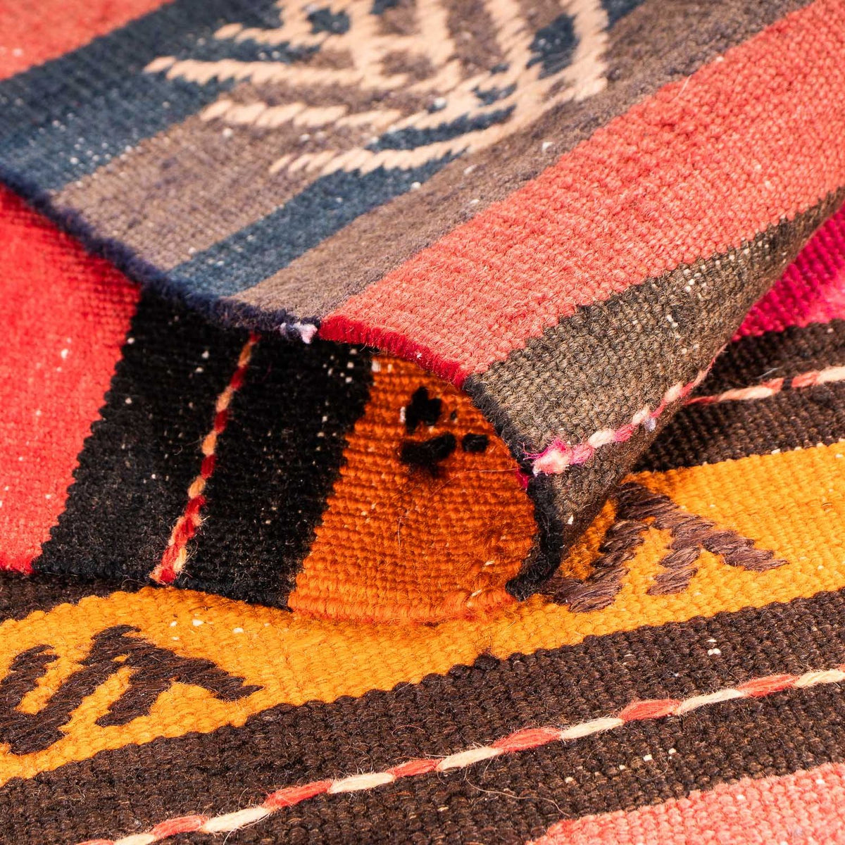 Tapis Kelim - Vieux - 150 x 135 cm - multicolore