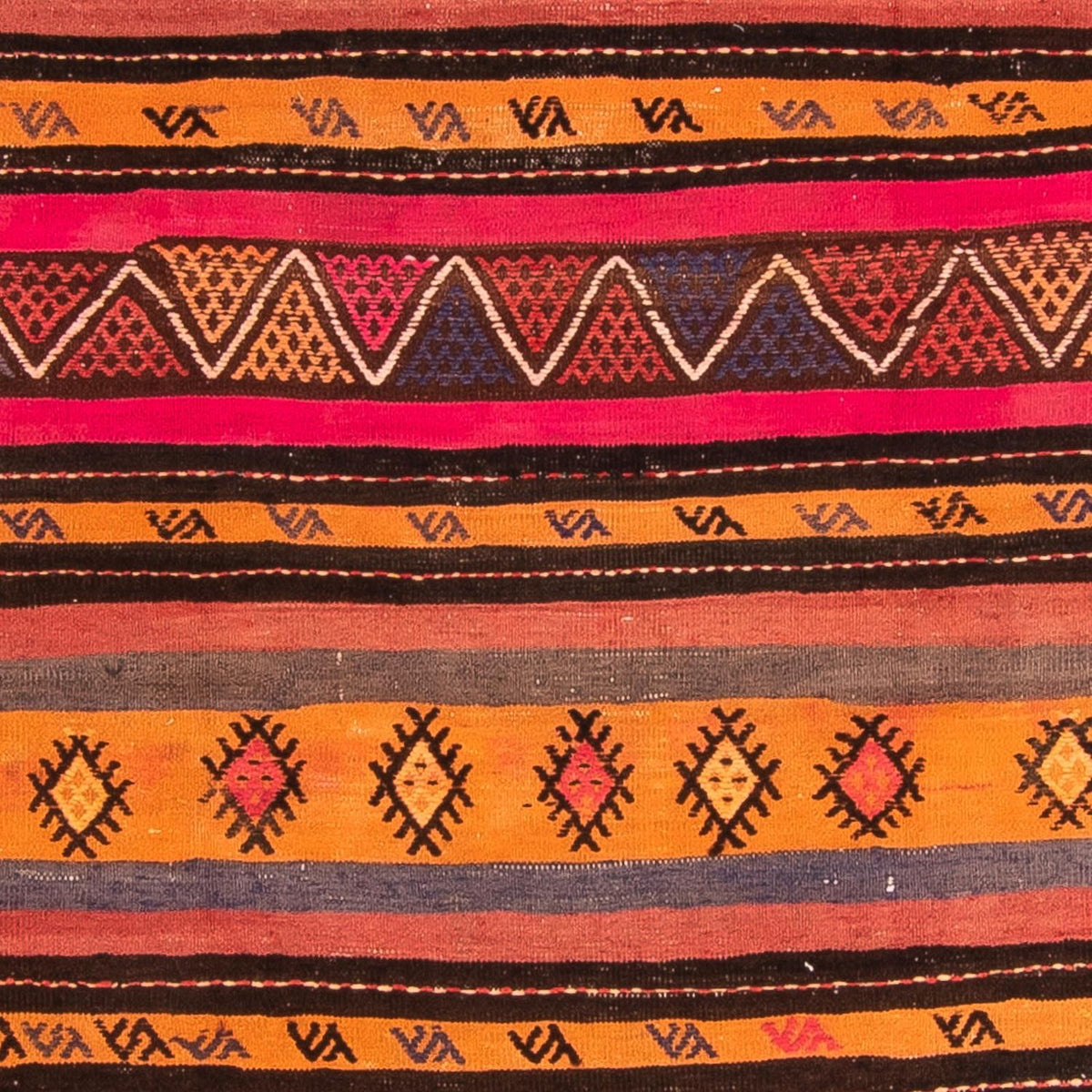 Tapis Kelim - Vieux - 215 x 150 cm - multicolore