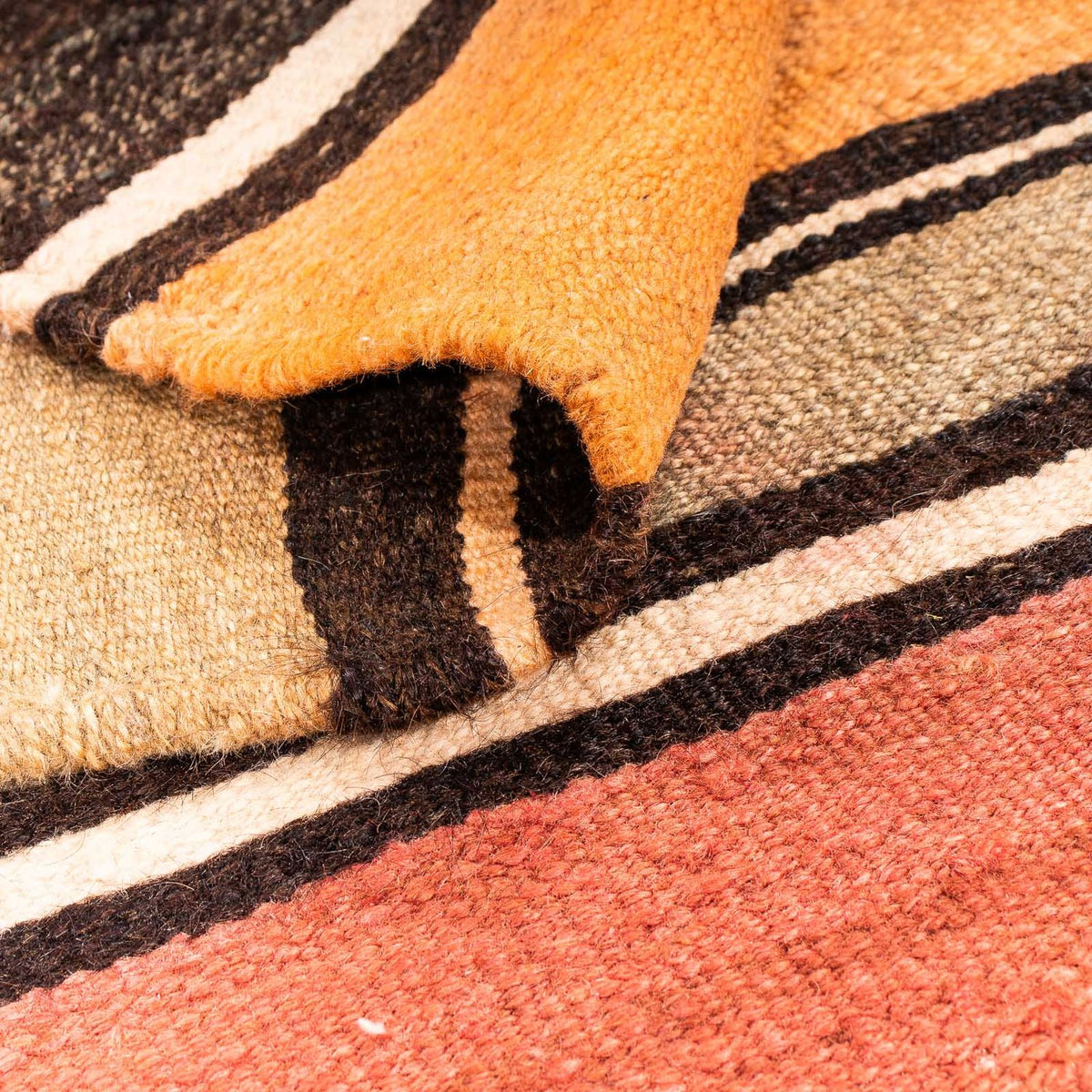 Tapis Kelim - Vieux carré  - 155 x 155 cm - multicolore