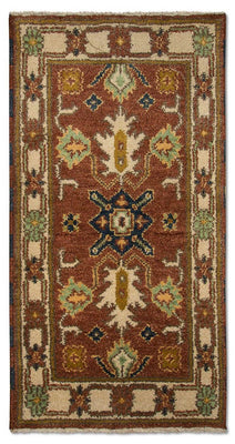 Tapis oriental - 123 x 64 cm - rouille