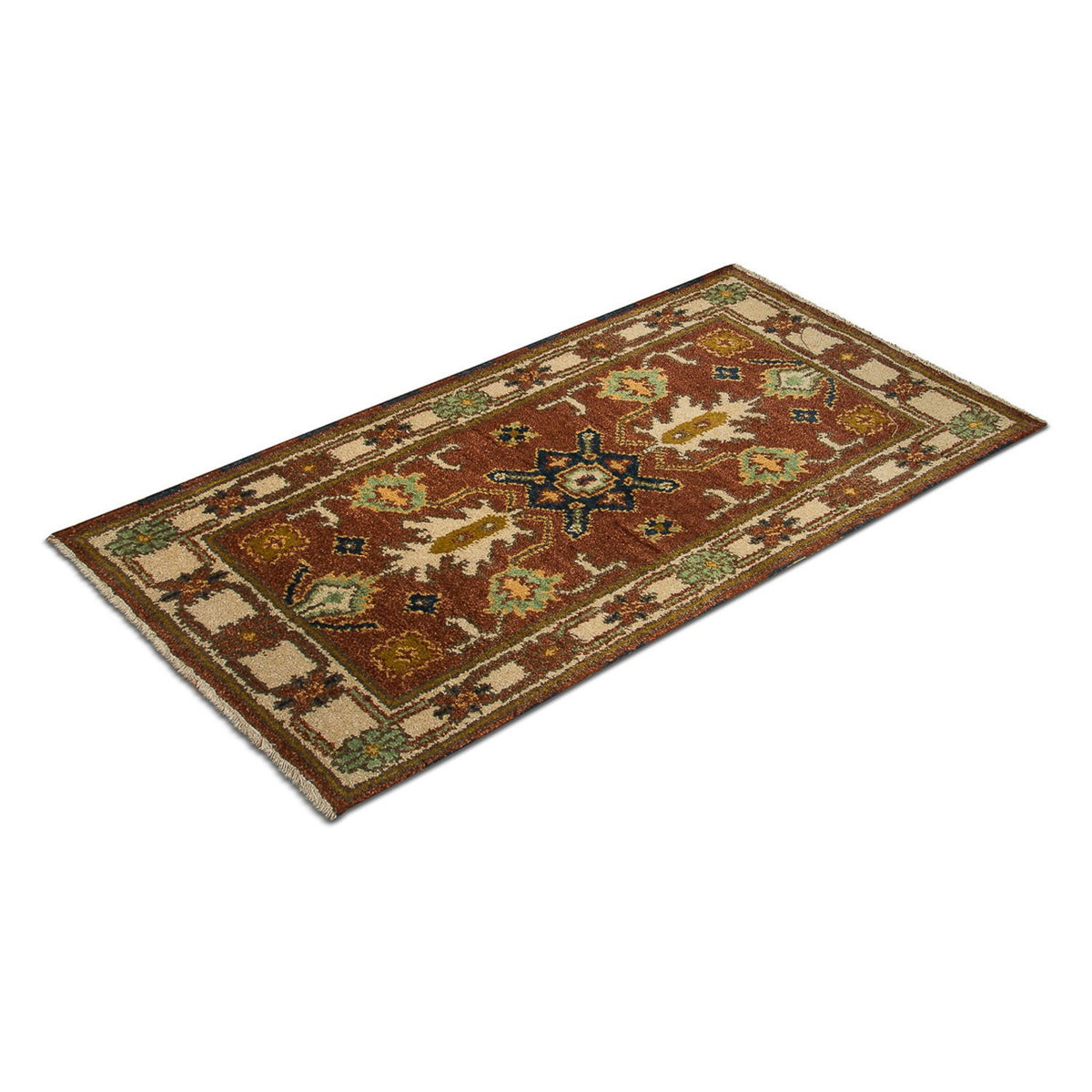 Tapis oriental - 123 x 64 cm - rouille