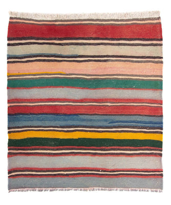 Tapis Kelim - Vieux carré  - 160 x 150 cm - multicolore