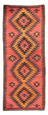 Tapis de couloir Tapis Kelim - Vieux - 400 x 140 cm - rouge clair