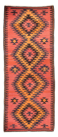 Tapis de couloir Tapis Kelim - Vieux - 400 x 140 cm - rouge clair