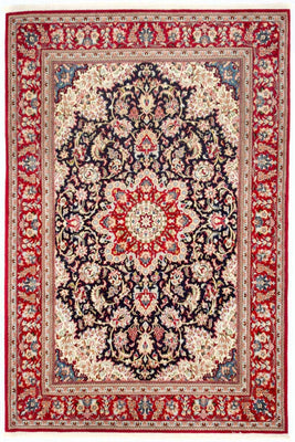 Tapis persan - Ghom - 243 x 170 cm - bleu foncé