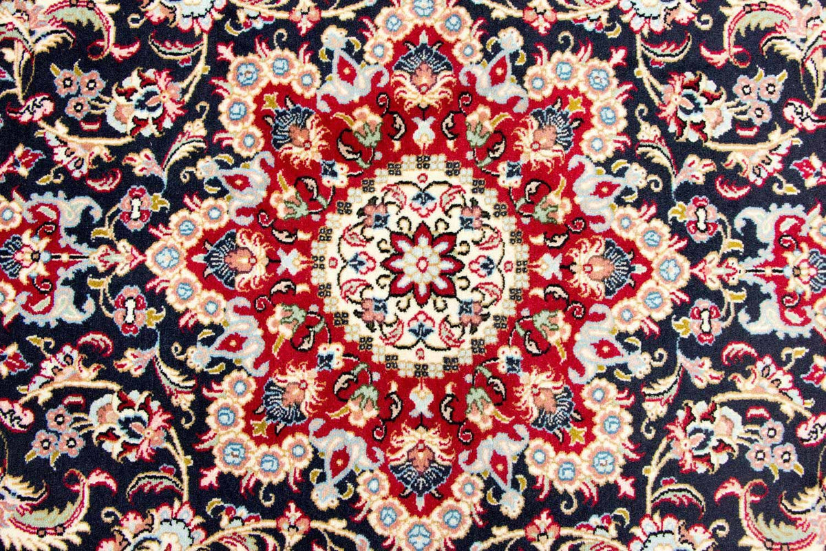 Tapis persan - Ghom - 243 x 170 cm - bleu foncé