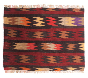 Tapis Kelim - Vieux - 95 x 75 cm - multicolore
